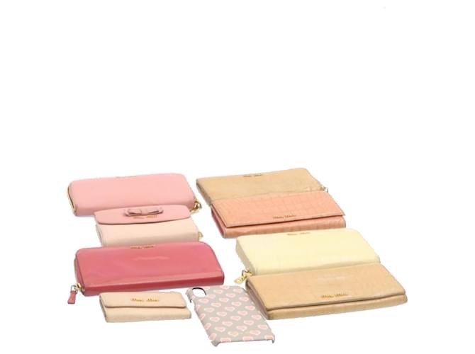 Miu Miu Wallet iPhone X / Xs case 9Set Pink Beige Auth ar4740  ref.372773