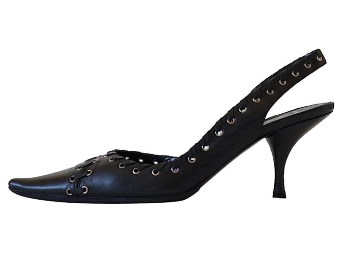 Christian Dior Heels Black Leather  ref.372856