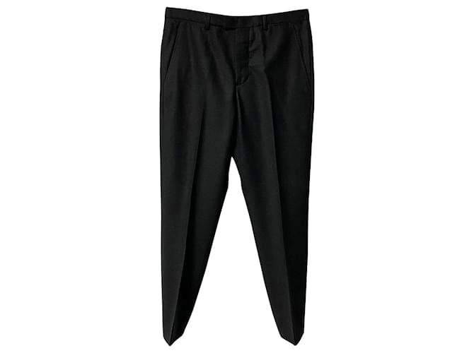 Pantalones de corte recto en lana negra de Jil Sander Negro Acrílico  ref.372877