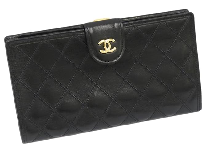 Chanel Black Cosmos Leather Long Wallet Pony-style calfskin  ref.373103