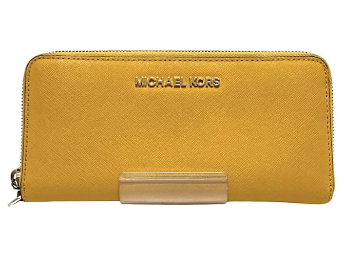 Michael Kors Billfold Wallet, Brown/Yellow 