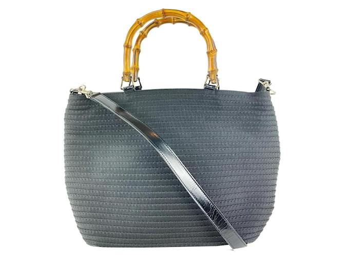 Gucci Borsa shopper in bambù trapuntata nera 2Borsa way con tracolla Pelle  ref.373226 - Joli Closet