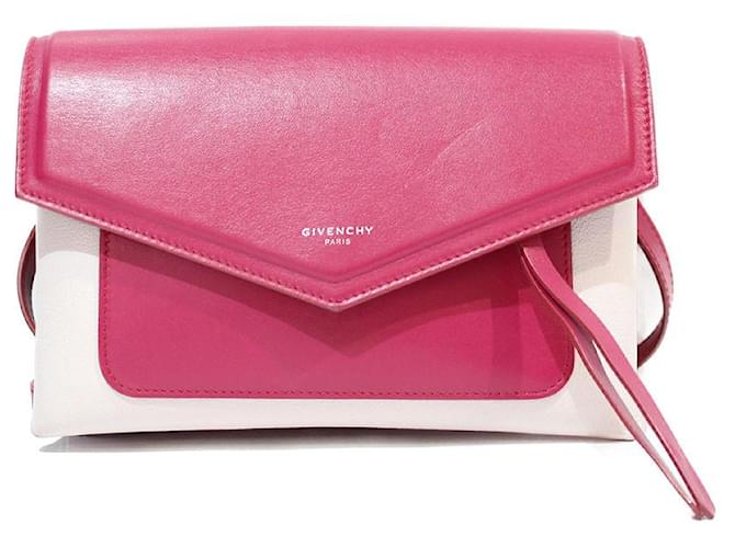 GIVENCHY WRAP SHOULDER BAG POUCH IN LEATHER Fuschia  ref.373334