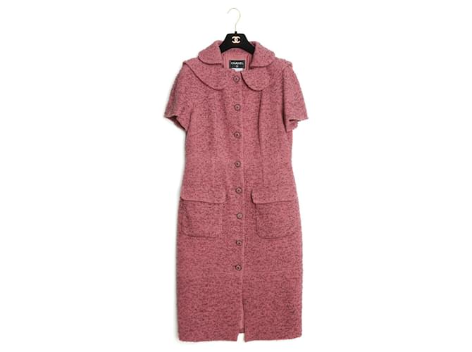 Chanel 13A PINK TWEED DRESS FR40/42 Wool ref.373390 - Joli Closet