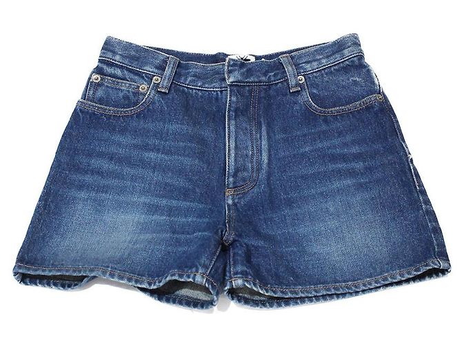 Christian Dior STONE BLUE COTTON DENIM DIOR SHORTS