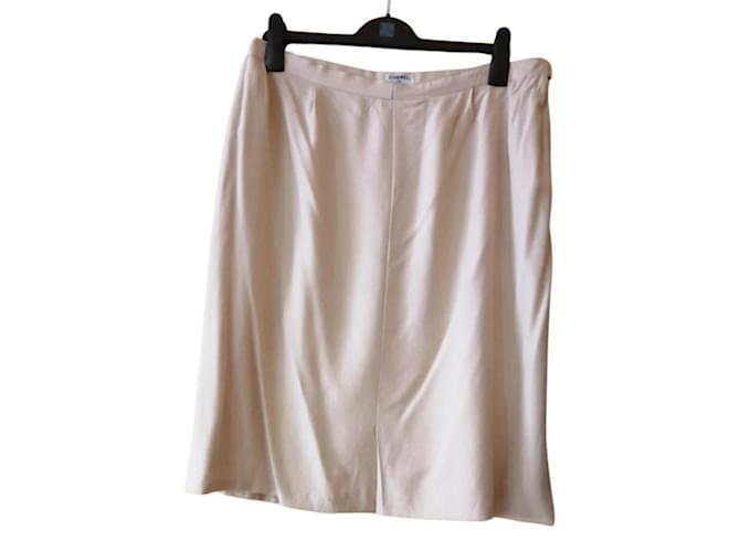 Chanel Skirts Beige Silk  ref.373580