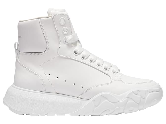 Alexander Mcqueen Upper and Ru Sneakers in White Leather Black  ref.373697
