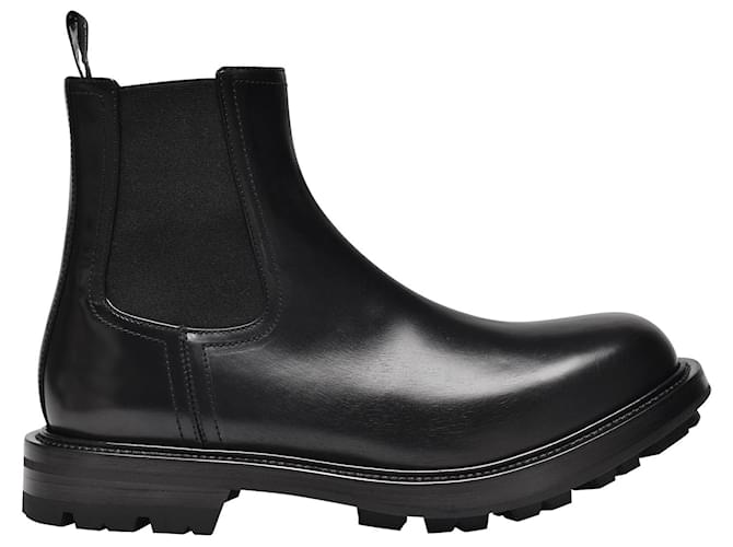 Alexander Mcqueen Watson Boots in Black Leather  ref.373702