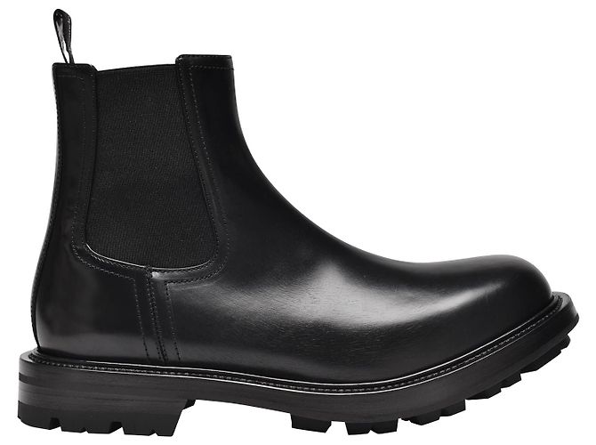 Alexander Mcqueen Botas Watson en cuero negro