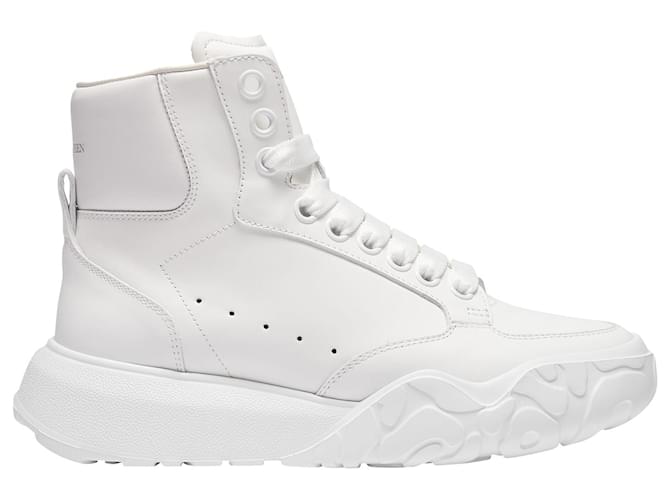 Alexander Mcqueen Upper and Ru Sneakers in White Leather Black  ref.373731