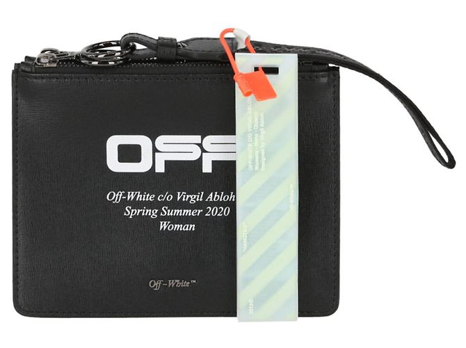 Off White Ledertasche mit "OFF"-Logo