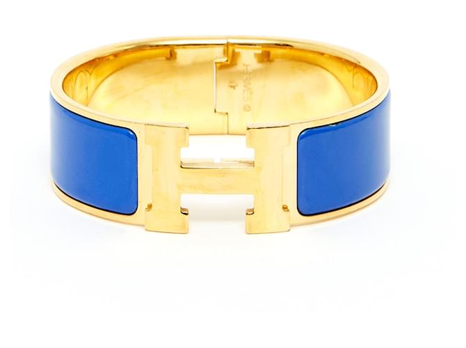 Hermès CLIC H LARGE PM GOLD BLUE FLAG Golden Metal  ref.374319