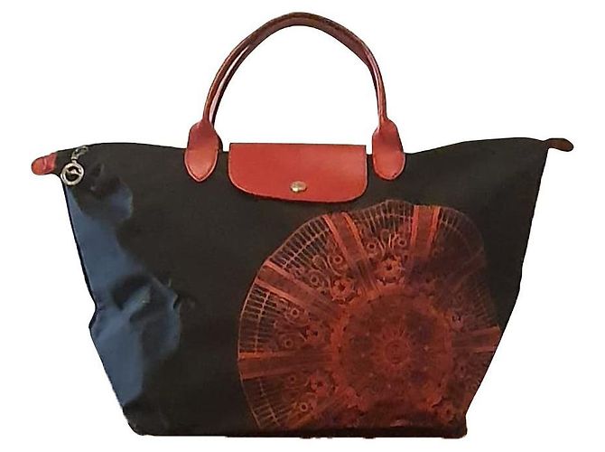 Borsa a mano Longchamp Pliage Blu Navy e Rossa