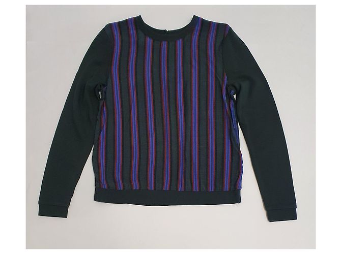 Ganni Viskose Pullover Grün Mehrfarben
