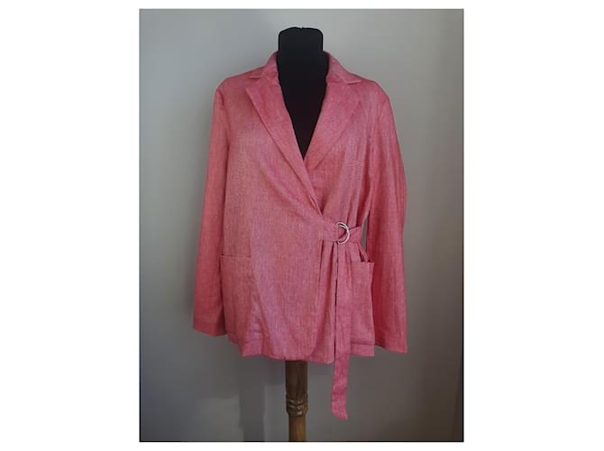 Autre Marque Jackets Pink Coral Cotton Viscose Linen Elastane  ref.373558