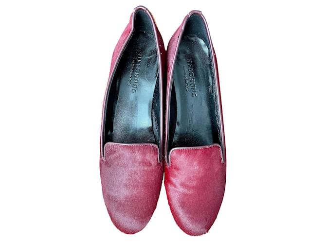 Heschung Flats Dark red Leather  ref.373560