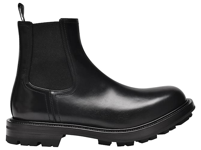 Alexander Mcqueen Watson Boots in Black Leather  ref.373591