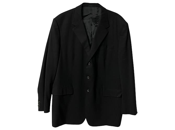 Prada Black Virgin Wool Single Breasted Blazer  ref.373603