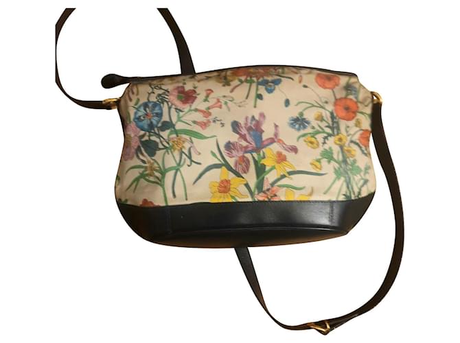 sac à bandoulière Gucci Flora Cuir Toile Multicolore  ref.374114