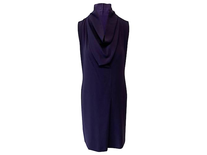 Joseph Cowl Neck Dress in Purple Crepe Acetate Cellulose fibre  ref.374817