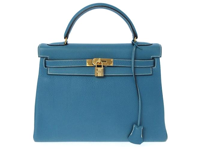 Birkin Hermès hermes kelly Blue Leather  ref.375182