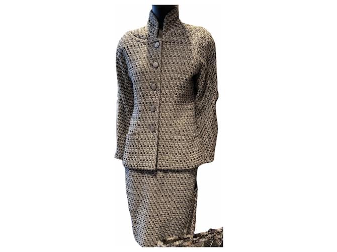 Chanel Rock Anzug Grau Tweed  ref.375210