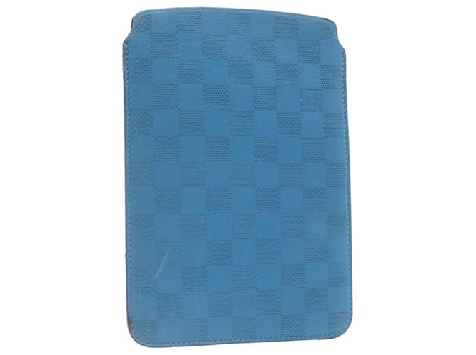 LOUIS VUITTON Damier Infini Coque iPad mini Bleu LV Auth th1647 Cuir  ref.375657
