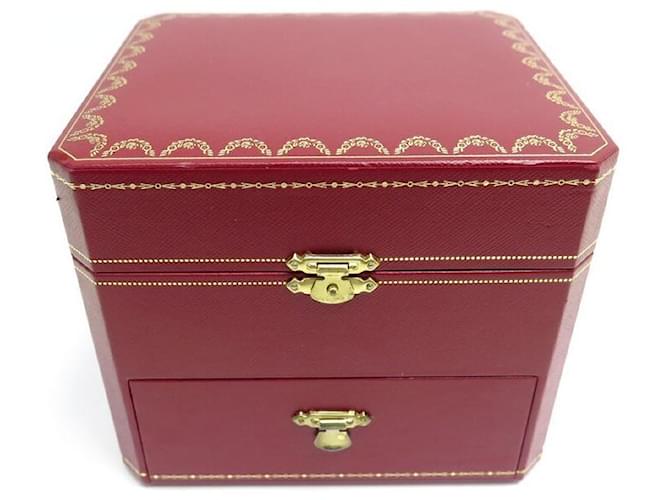 CARTIER JEWELERY BOX COWA RED LEATHER WATCH0045 PANTHER SANTOS WATCH BOX  ref.375977