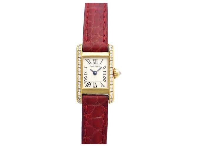 Vintage Solid 18K Yellow Gold Cartier Tank Wristwatch 24mm X 