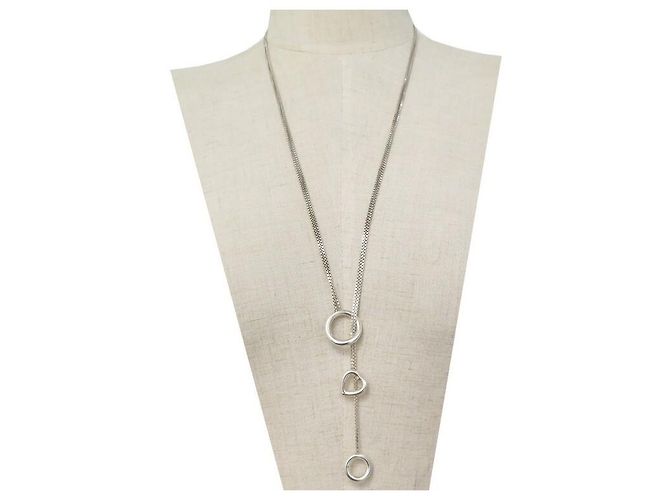 CHRISTOFLE HALSKETTE RING & HERZ KLEIN 32-70 CM IN SILBER HALSKETTE