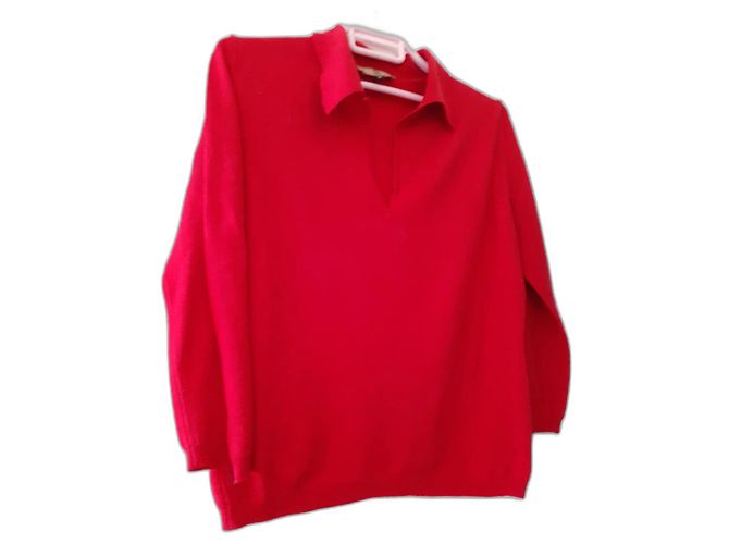 Irene Van Ryb Merinowolle Pullover Rot