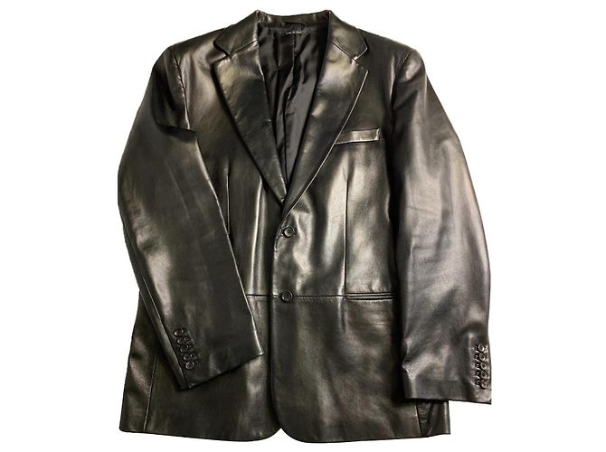 Gucci Lederblazer Jacke Schwarz