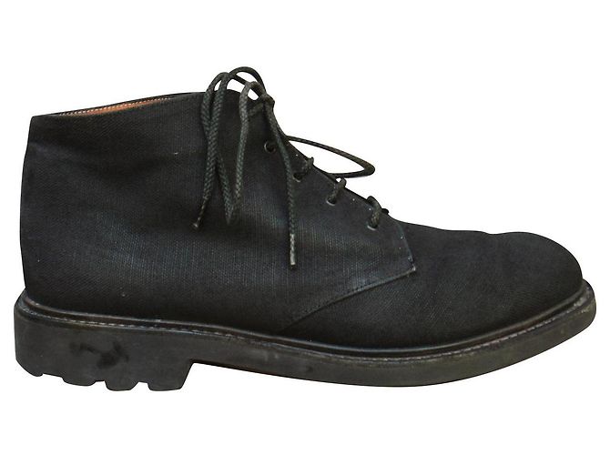 Robert Clergerie canvas and leather ankle boots 37,5 Black