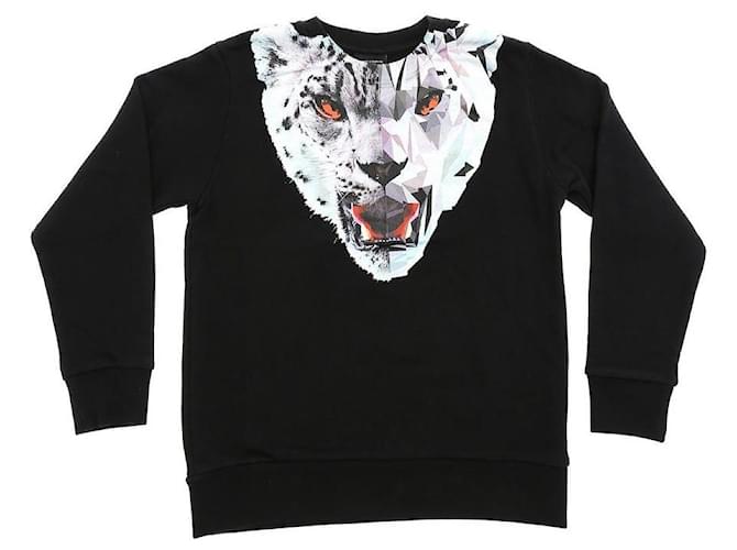 Autre Marque Marcelo Burlon Kids Black lynx sweatshirt with feline print Cotton  ref.376506