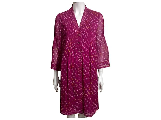 Diane Von Furstenberg DvF Layla silk chiffon dress Multiple colors Fuschia  ref.376521