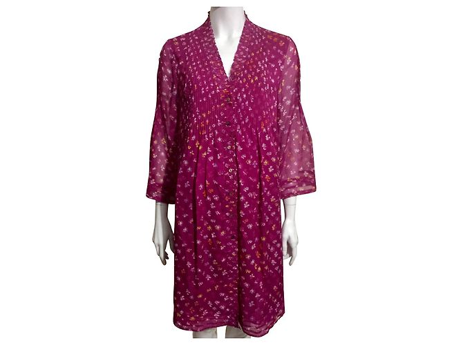 Diane Von Furstenberg Vestido de gasa de seda Layla de DvF Multicolor Fucsia