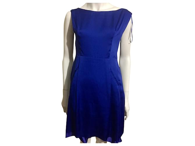 Acne Studios Betty Fluid dress Blue Polyester Satin  ref.376551