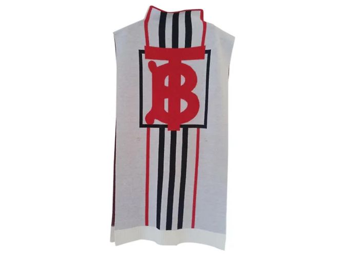 MANTELLA PONCHO BURBERRY DA DONNA CON BOTTONI TB MONOGRAM Grigio