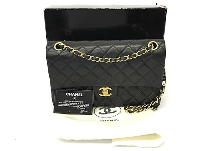 Chanel Timeless Negro Cuero  ref.376963