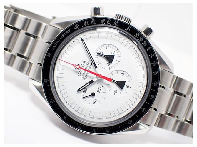 OMEGA Speedmaster Professional relógio lunar The Alaska Project Produtos genuínos Homens Branco Aço  ref.377126