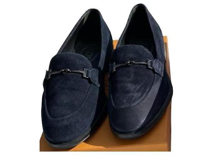 Tod's Classic loafers Navy blue Deerskin  ref.377132