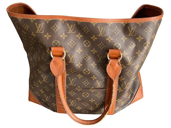 Louis Vuitton Zipped tote bag XL Monogram Sac Weekend GM Dark brown Leather  ref.377216