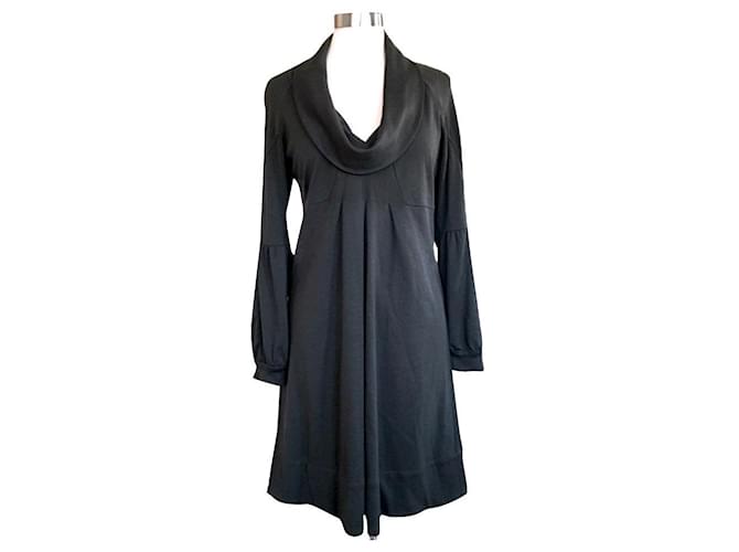 Diane Von Furstenberg DvF Bilboa cowl neck wool dress Black  ref.377227