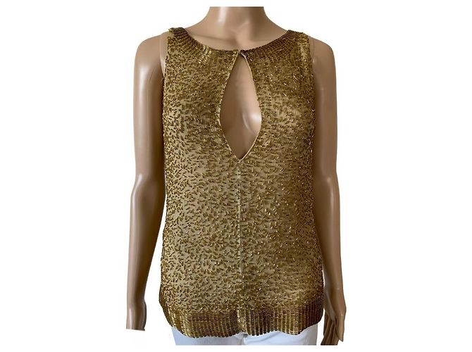 Top de seda Philosophy di Alberta Ferretti Dorado