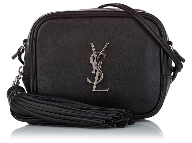 YSL Black Blogger Leder Umhangetasche