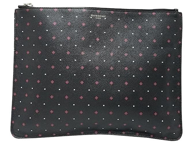 Bolsa embreagem de couro preto Givenchy Multicor Bezerro-como bezerro  ref.377495