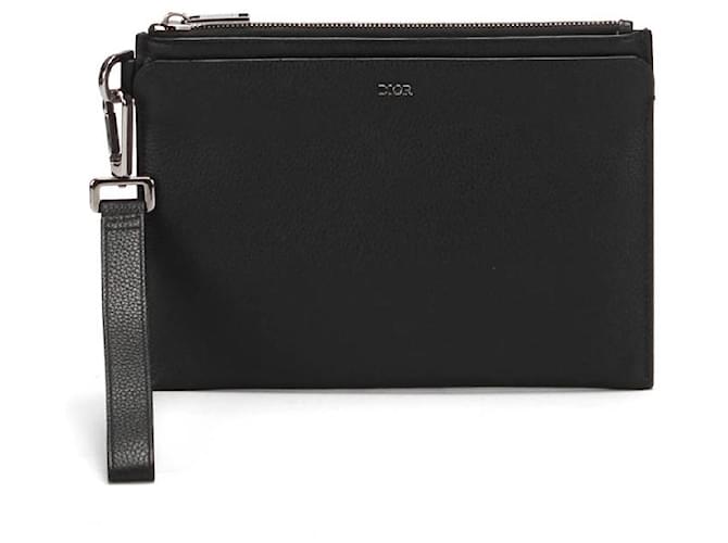 Dior wallet Black Leather  ref.377618