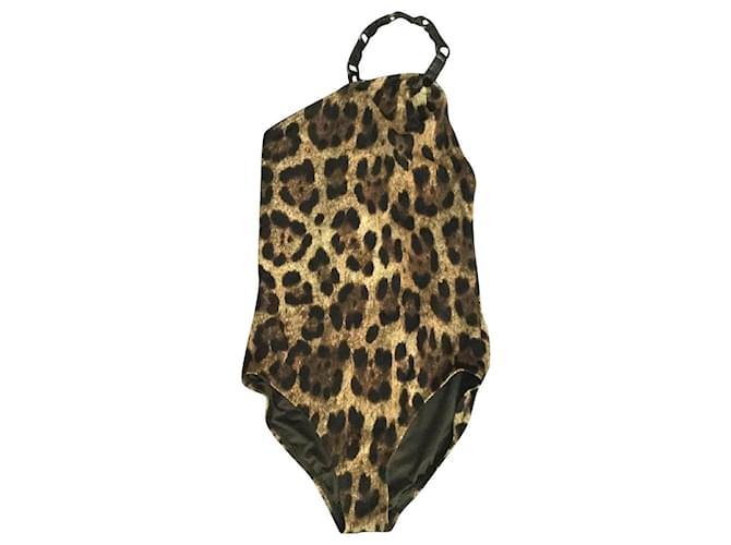 Michael Kors Trajes de baño Estampado de leopardo Cuero Metal Elastano Nylon  ref.377717