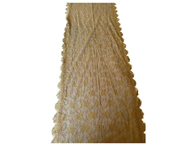 Autre Marque Embroidered scarf Golden  ref.377933