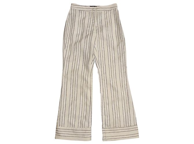 Autre Marque Mossman Gestreifte weiße Hose